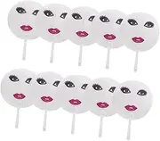 Perfeclan 10x Funny Round Fans Summer Decoration Creative Portable Decorative Hand Fans for Travel Wedding Party Decor Dance Photo Prop