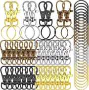 100PCS Keychain Hooks with Key Rings.. Metal Swivel Lobster Claw Clasps, for Key