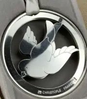 CHRISTOFLE FRANCE | SILVER DOVES ORNAMENT ✪NEW✪ BIRDS RARE RETIRED LOVE METAL US