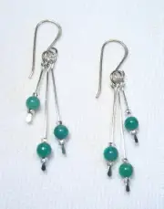 Lyn's Jewelry Amazonite Drop Earrings Silver