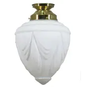 Empire Opal Matt 8&quot; Shade w 4 1/4&quot; Brass Batten Fix Light