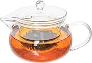 Restaurantware RWG0006 - Forma Double Wall Glass Teapot, Clear Insulated Teapot - 16.9 oz - 1ct Box - White
