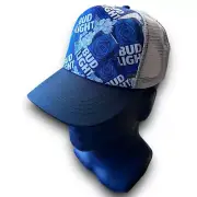 Bud Light - Can Image Mesh Trucker Hat - Adjustable Snapback - Blue White