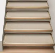 Set of 12 ATTACHABLE Carpet Stair Treads IVORY CREAM runner rugs