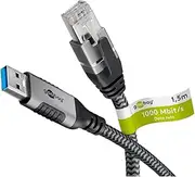 GooBay USB-A 3.0 to RJ45 Ethernet Cable 2 m - Black