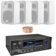 Pyle PT272AUBT Bluetooth Home Audio Receiver, 4x 30W Max Power Speaker, 18G Wire