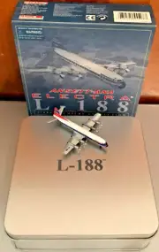 Electra L-188. Ansett-ANA. Die Cast Metal. New in Tin. 1:400 scale. Lockheed.