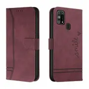 Closure Case with Flip Wallet Stand Function Cover for Samsung Galaxy M31S - Red