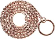 LUOZZY Dog Snake Metal Leash Pet Choke Collar Stainless Steel Puppy Chain, Rose Gold - 4mm*60cm