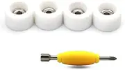 SAIKOOWA 4pcs Apex 68D Urethane Fingerboard Wheels,7.5mm Diameter -ABEC-9 Ultra Spin Chrome Steel Bearings with 1pcs Fingerboard Tool (White)