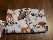 Vera Bradley Merry Mischief Snow Day RFID Turnlock Zip Clutch Wallet NWT