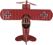 GLSTOY Retro Metal Airplane Figurine Vintage Aircraft Model Decor Iron Craft Ornament for Bookshelf Tabletop Display Educational Toy for Kids Home Offices Decoration