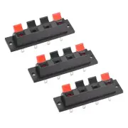 4 Way Spring Speaker Push Release Connector Terminals Strip Block WP4-7 3Pcs