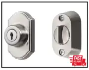 Keyed Deadbolt Screen Storm Door Latches Satin Silver Finish Easy to Install