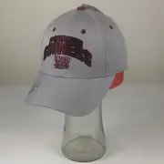 Oklahoma Boomer Sooners Hat Cap Strap Back Hook Loop Grey Embroidered Logo NWT