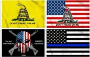 3x5 2nd Amendment LOD TBL USA Gadsden DTOM Liberty or Death Set 2