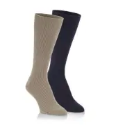 World's Softest Socks Ribbed Trouser Socks - 2 pair pack Brown, khaki Size Large
