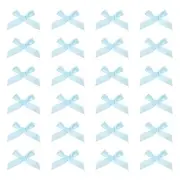80 Pcs Mini Ribbon Bow 1.8 Inch Mini Fabric Satin Ribbon Light Blue