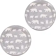 Minorutouki Polar bear Lightweight Bread Plate Gray Set of 2 φ6.56×H0.88in 13.12oz Made in Japan
