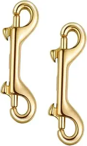 Gogogmee Metal Snap Hooks for Pet Leash Ropes Double-end Heavy Duty Hooks Brass Material Easy Open Close Sturdy Fade-Resistant