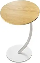 AIMALL 1pc Round Coffee Table 11.8x23.6x15.7 inch Minimalist Side Table with Rounded Corners and Metal Frame for Living Room or Bedside Storage
