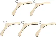 BESPORTBLE 5Pcs Wooden Doll Hangers for Miniature Dolls Smooth Coat Rack with Hooks for Doll Clothes Display and Organizing Natural Wood Color