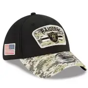New Era Las Vegas Raiders Salute To Service 39Thirty Flex Fit Hat Cap - Black