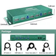 KVM Switch 2 Monitors 2 Computers HDMI 8K@60Hz, USB3.0 4K@144Hz Dual Monitor ...