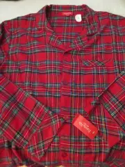 NWT!! Family PJ’s Macys Men’s Medium Red Flannel Plaid Pajamas Christmas