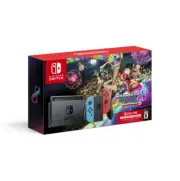 Nintendo Switch with Blue and Red Joy-Con Controllers and Mario Kart 8 Bundle