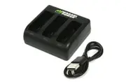 Wasabi Power TRIPLE Slot USB Battery Charger for GoPro HERO8/HERO7/HERO6/HERO5