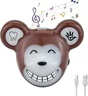 HONWELL Music Timer - Rechargeable Toothbrush Clock for Children with LED Colour Light and 12 Songs, Hand Wash Timer for Hygienic Cleaning of Hands and Teeth, Monkey