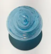 Handmade Dichroic Glass Paperweight by Janet Wolery - BLUE CLOUD SWIRL - 3 1/4”