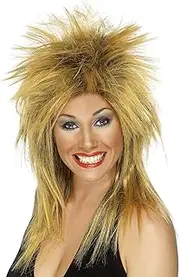 Smiffys Women's Long Ginger Rocker Mullet, One Size, Rock Diva Wig, 5020570422403