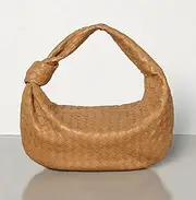 [AOOF] Hand-Woven Bags, Printed Shoulder Bags, Ladies Messenger Bags, PU Knotted Handbags, Casual Handbags 25-7-11cm Lightbrown