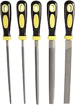 6pc Steel File Set with Storage Bag | Flat, Round, Half-Round, Square & Triangular Metal Files | Filing Tools for Wood, Metal, Plastic | DIY, Workshop, Garage