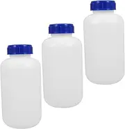 DINHEAROM 3Pcs Thickened Sealed Reagent Bottles with Caps for Liquid Storage Laboratory Sample Bottles Empty Chemical Storage Bottles