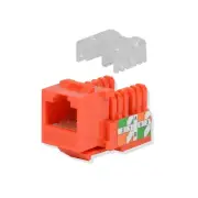 100 pack lot Keystone Jack Cat6 Orange Network Ethernet 110 Punchdown 8P8C