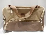 Bella Russo 20" Duffle Tote Weekend Bag TAN/BROWN Canvas New
