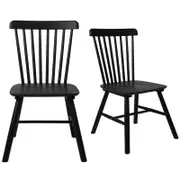 Levede 2x Windsor Wooden Dining Chairs Black