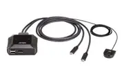 Aten 2-Port 4K DisplayPort USB-C Cable KVM Switch with Remote Port Selector US3312-AT