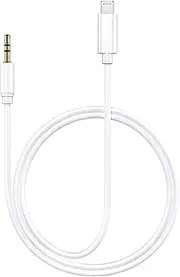 [Apple MFi Certified] iPhone Aux Cord for Car, Lightning to 3.5 mm Headphone Jack Adapter Male Aux Stereo Audio Cable Compatible with iPhone SE/11/11 Pro/XS/XR/X 8 7 iPad/iPod (3.3FT White)