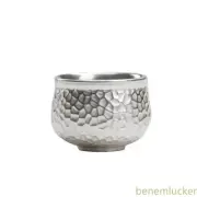 Silver Color Hammered Pattern Cup Ceramic Cup Household Tea Set Personal Cup