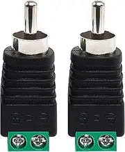 2PCS RCA Cable Audio Adapter Male Plug to AV Screw Terminal Audio Video Speaker Wire Connectors Adapter