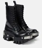 [Balenciaga] Balenciaga Bulldozer leather ankle boots AU 10 black