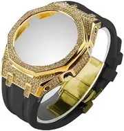 [Generic] 3rd 4rd Rubber Strap for Kit Gen3 Metal Steel Diamond Case Bezel Modification for GA-2100/2110 Strap