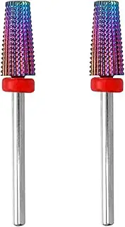 Yakamoz 2Pcs F Fine Nail Drill Bits Set, Professional 3/32" Shank Electric Nail File and Acrylic Gel Nail Bit for Manicure Pedicure & Cuticle Gel Polishing Drill Machine.