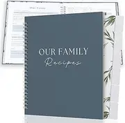 Recipe Book to Write in Your Own Recipes with 6 Custom Dividers - Blank Spiral DIY Personalized Family Cookbook Journal, 98 Empty Templates to Fill in - Cooking Notebook Keepsake - Slate