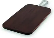 Sur La Table Core Rectangular Paddle Board, Serving Board, Acacia Wood, Brushed Nickel Handle, Walnut Colour