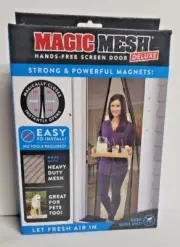 New Magic Mesh Hands-Free Screen Door Deluxe With Strong Magnets